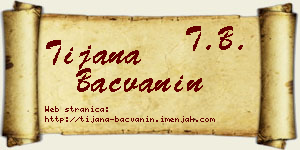 Tijana Bačvanin vizit kartica